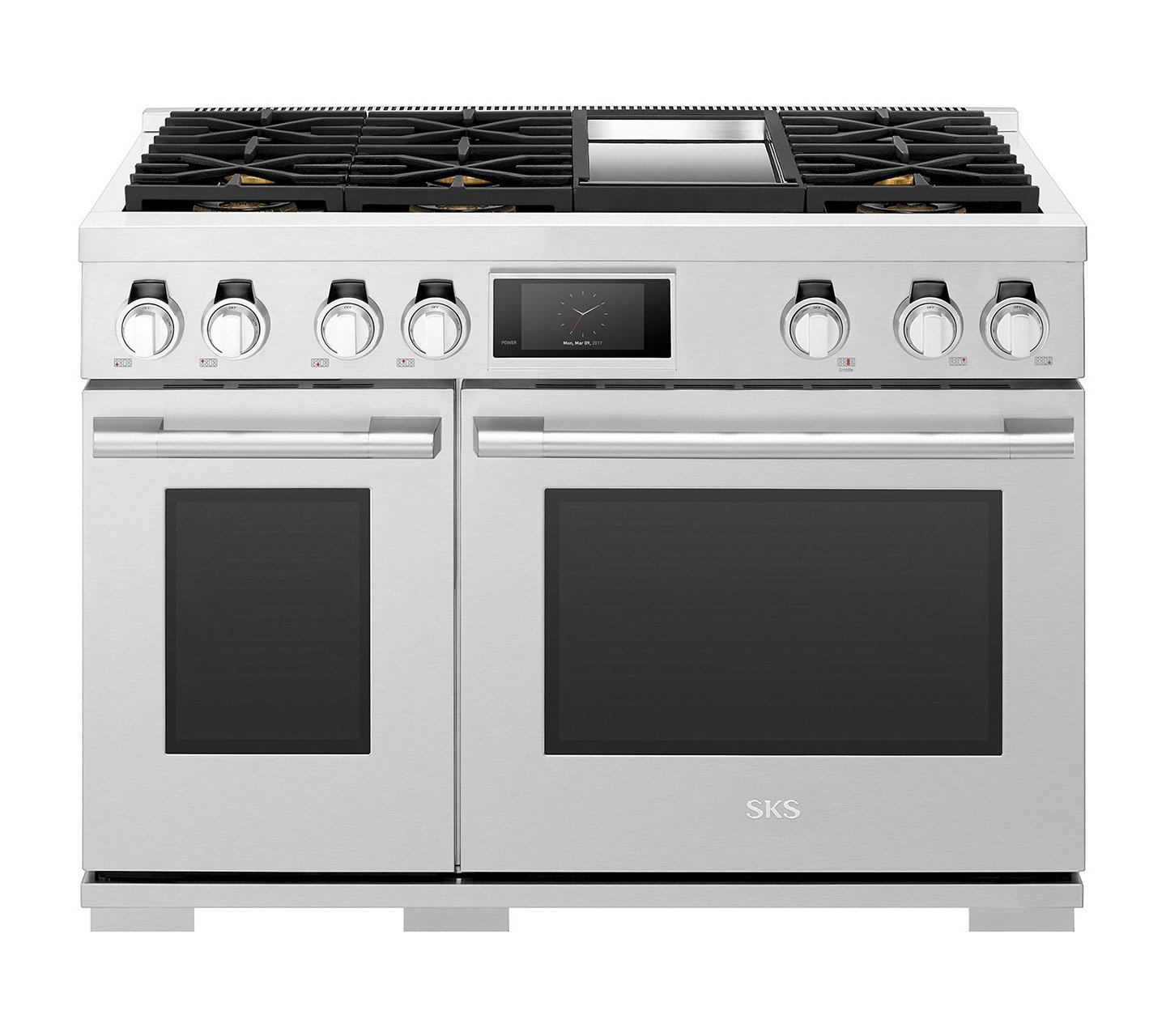 48-inch Dual-Fuel Pro Range with 6 Burners and Griddle