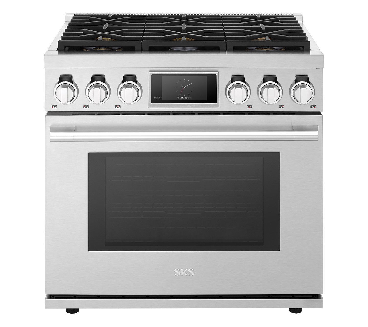 36-inch Gas Pro Range with 6 Burners, new logo