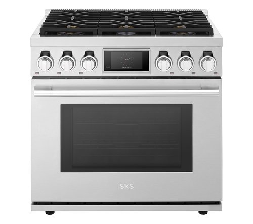 36-inch Gas Pro Range with 6 Burners, new logo