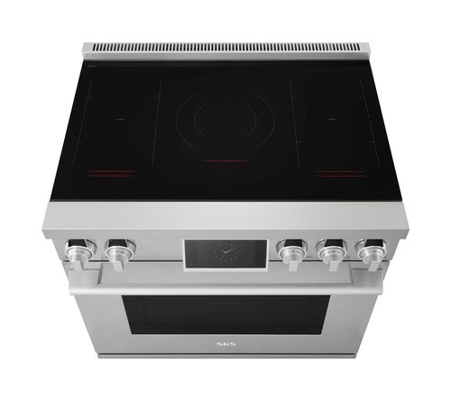 Induction range top view